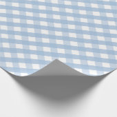 Classic Pastel Blue Gingham Kariertes Muster Geschenkpapier (Ecke)