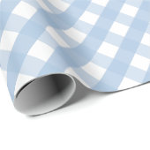 Classic Pastel Blue Gingham Kariertes Muster Geschenkpapier (Rolleneckpunkt)
