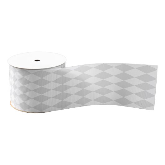 Classic Pastel Gray and White Harlequin Muster Ripsband (Spule)