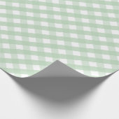 Classic Pastel Green Gingham Kariertes Muster Geschenkpapier (Ecke)