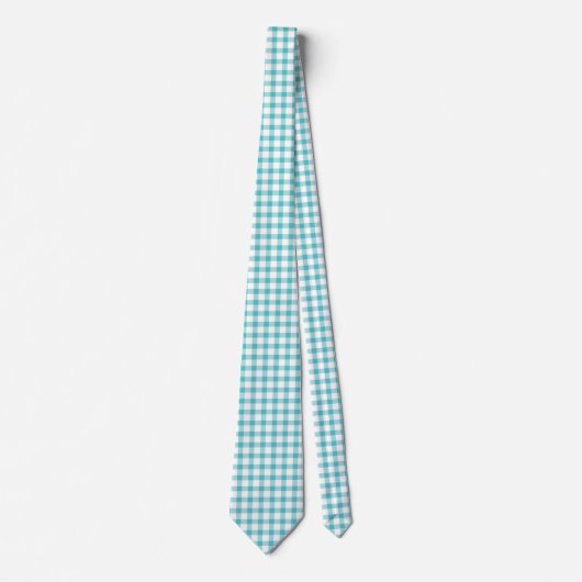 Classic Pastel Green Gingham Karo Pattern Krawatte (Vorderseite)