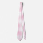 Classic Pastel Pink Gingham Karo Pattern Krawatte (Vorderseite)