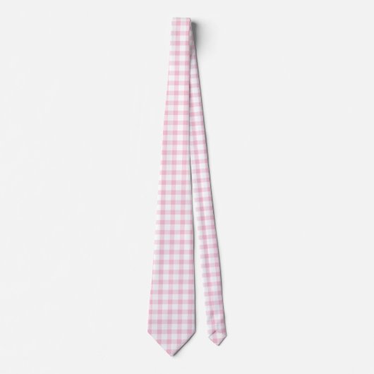Classic Pastel Pink Gingham Karo Pattern Krawatte (Vorderseite)