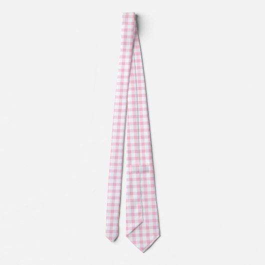 Classic Pastel Pink Gingham Karo Pattern Krawatte (Rückseite)