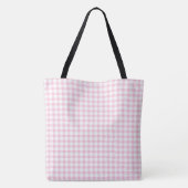 Classic Pastel Pink Gingham Karo Pattern Tasche (Rückseite)