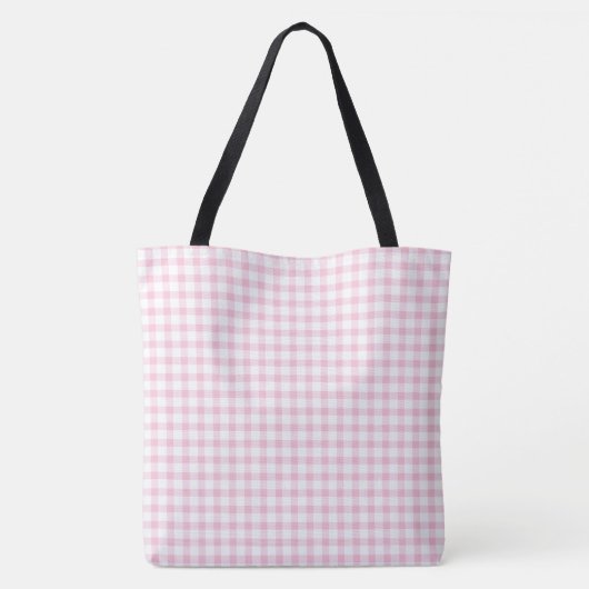 Classic Pastel Pink Gingham Karo Pattern Tasche (Rückseite)