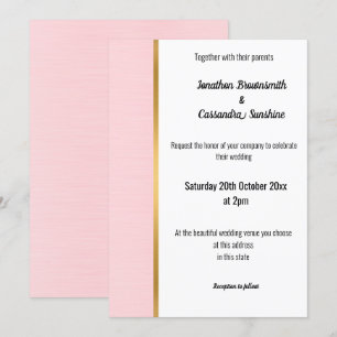 CLASSIC PASTEL PINK GOLD TRIM EINLADUNG