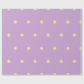 Classic Pastel Purple & Yellow Polka Dots Pattern Geschenkpapier (Flach)