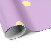 Classic Pastel Purple & Yellow Polka Dots Pattern Geschenkpapier (Rolleneckpunkt)