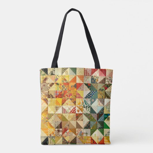 Classic Patchwork Fabric Design Tote Bag Tasche (Rückseite)