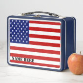 Classic Patriotic American Flag Monogram Metall Lunch Box (Beispiel)