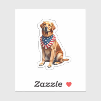 Classic Patriotic Golden Retriever Vintage Shirt 2 Aufkleber