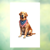 Classic Patriotic Golden Retriever Vintage Shirt 2 Fensteraufkleber (Blatt 3)