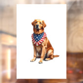 Classic Patriotic Golden Retriever Vintage Shirt 2 Fensteraufkleber (Blatt 2)