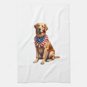 Classic Patriotic Golden Retriever Vintage Shirt 2 Geschirrtuch (Vertikal)
