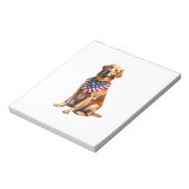 Classic Patriotic Golden Retriever Vintage Shirt 2 Notizblock (Rotiert)
