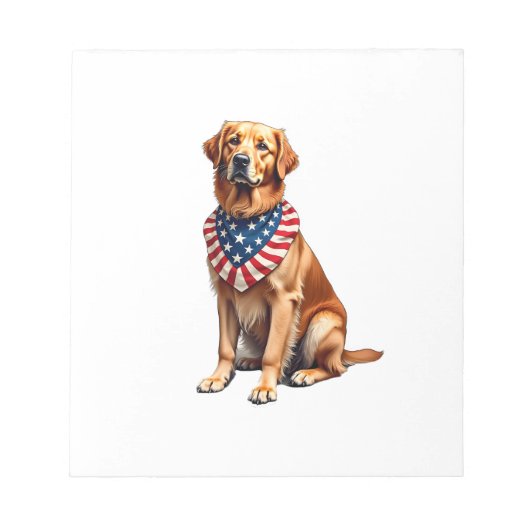 Classic Patriotic Golden Retriever Vintage Shirt 2 Notizblock (Vorderseite)
