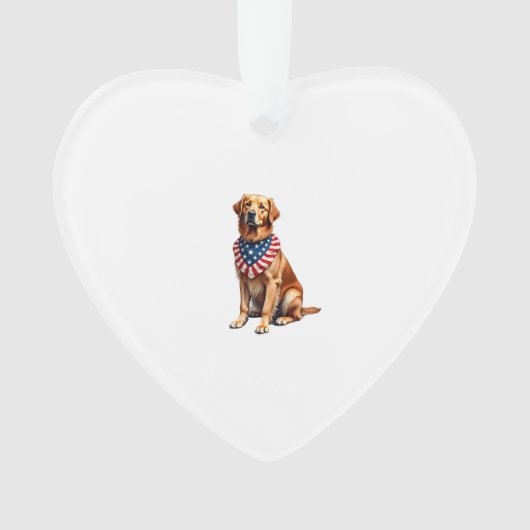 Classic Patriotic Golden Retriever Vintage Shirt 2 Ornament (Vorderseite)