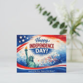 Classic Patriotic Independence Day Feiertagspostkarte (Stehend Vorderseite)