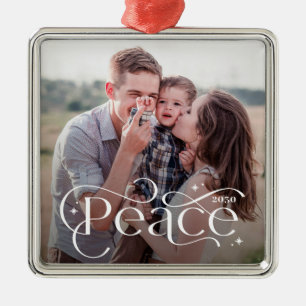 Classic Peace EDITABLE FARBE Personalisiert Orname Ornament Aus Metall