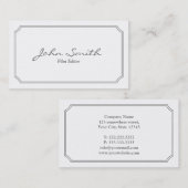 Classic Pearl White Film Editor Visitenkarte (Vorne/Hinten)