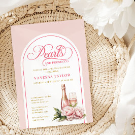 Classic pearls and prosecco bridal shower layout einladung
