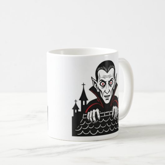 Classic Peeking Vampire Mug Kaffeetasse (VorderseiteRechts)
