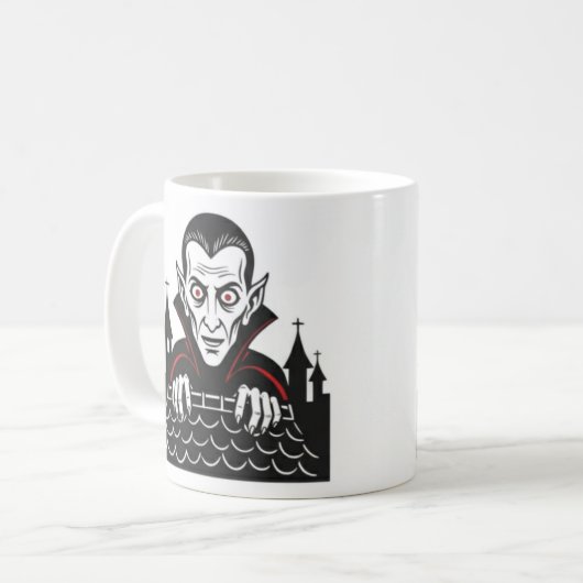 Classic Peeking Vampire Mug Kaffeetasse (Vorderseite Links)
