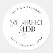 Classic "Perfect Blend" Black/White Coffee Wedding Runder Aufkleber (Vorderseite)