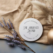 Classic "Perfect Blend" Black/White Coffee Wedding Runder Aufkleber