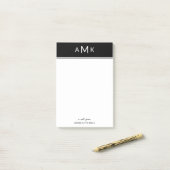 Classic Personal Monogram Sticky Notepad Post-it Klebezettel (Auf Schreibtisch)
