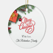 Classic Personalise Red & Green- Elegant Christmas Keramik Ornament (Links)