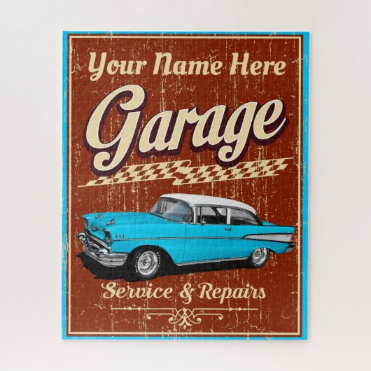 Classic Personalisiert Garage 1957 Puzzle (Vertikal)