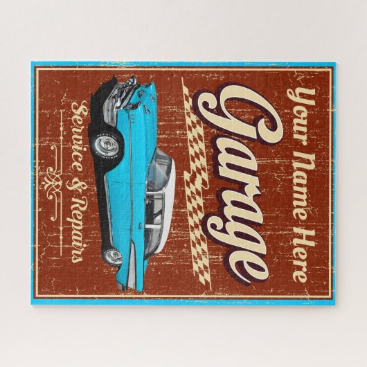 Classic Personalisiert Garage 1957 Puzzle (Horizontal)
