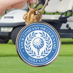 Classic Personalisiert Golf Club Company Name Blue Schlüsselanhänger