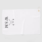 Classic Personalisiert Monogram Golf Clubs Golfhandtuch (Horizontal)