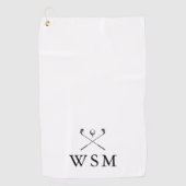 Classic Personalisiert Monogram Golf Clubs Golfhandtuch (Vorderseite)