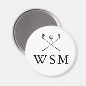 Classic Personalisiert Monogram Golf Clubs Magnet (Vorderseite/Rückseite)