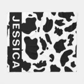 Classic Personalized Black White Cow Print Fleecedecke (Vorderseite (Horizontal))