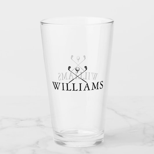 Classic Personalized Name Golf Clubs Glas (Vorderseite)