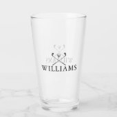 Classic Personalized Name Golf Clubs Glas (Rückseite)