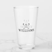 Classic Personalized Name Golf Clubs Glas (Vorderseite)