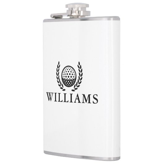 Classic Personalized Name Monogram Golf Ball Flachmann (Links)