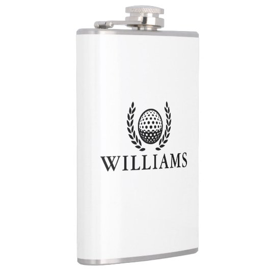 Classic Personalized Name Monogram Golf Ball Flachmann (Rechts)