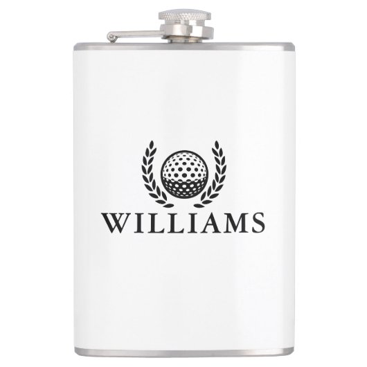 Classic Personalized Name Monogram Golf Ball Flachmann (Vorderseite)