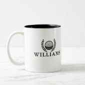 Classic Personalized Name Monogram Zweifarbige Tasse (Links)