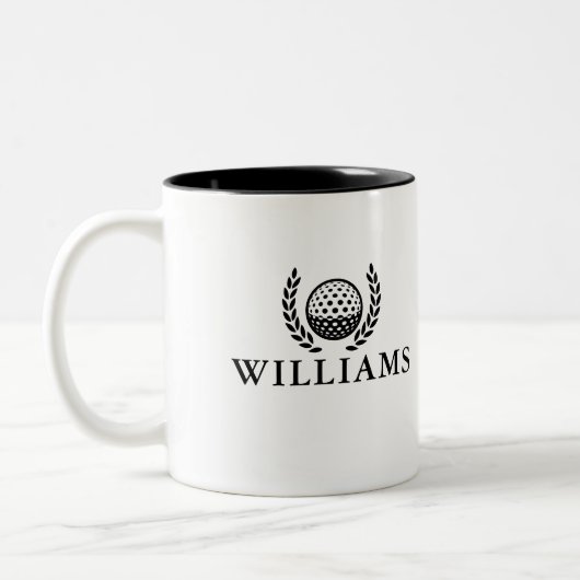 Classic Personalized Name Monogram Zweifarbige Tasse (Links)