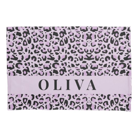 Classic Personalized Pink Leopard Print Kissenbezug (Vorderseite)