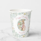 Classic Peter der Rabbit Beatrix Potter Geburtstag Pappbecher (Rückseite)