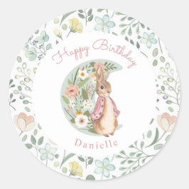Classic Peter der Rabbit Beatrix Potter Geburtstag Runder Aufkleber